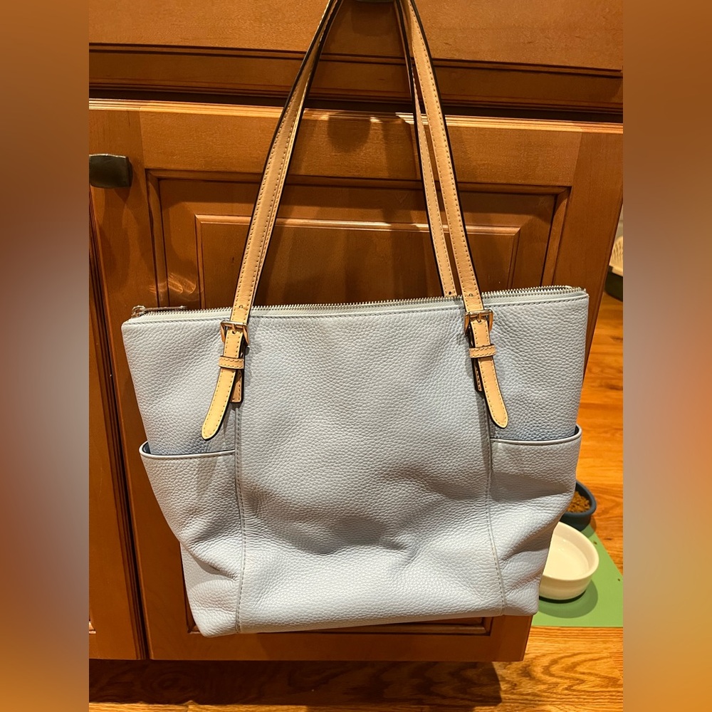 Michael Kors Sky Blue Pebbled Leather Tote, VGUC - Picture 5 of 16